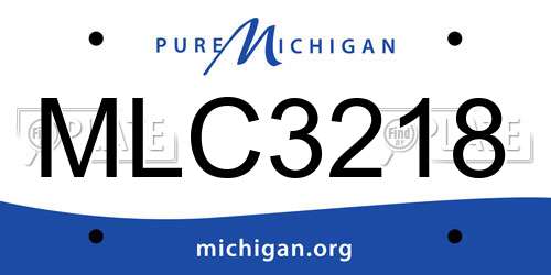 MLC3218 Michigan License Plate