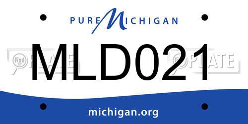 MLD021 Michigan License Plate