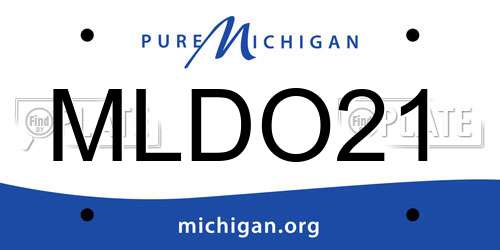 MLDO21 Michigan License Plate