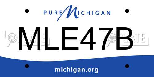 MLE47B Michigan License Plate