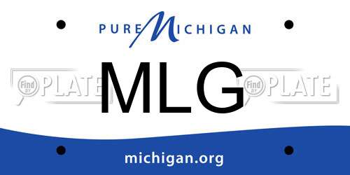 MLG Michigan License Plate