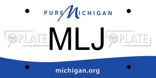 MLJ Michigan License Plate