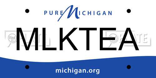 MLKTEA Michigan License Plate