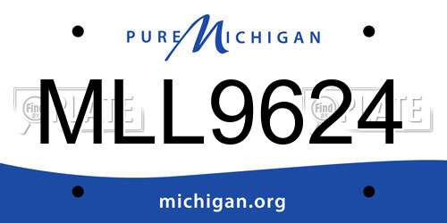 MLL9624 Michigan License Plate