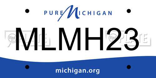 MLMH23 Michigan License Plate