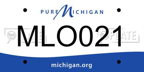 MLO021 Michigan License Plate