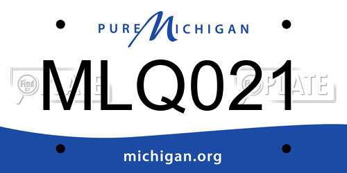 MLQ021 Michigan License Plate