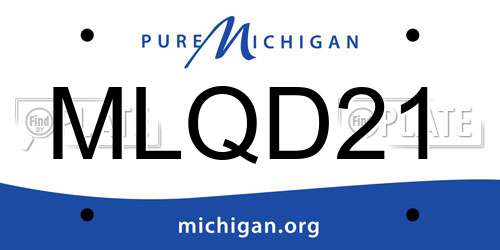 MLQD21 Michigan License Plate