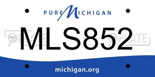 MLS852 Michigan License Plate