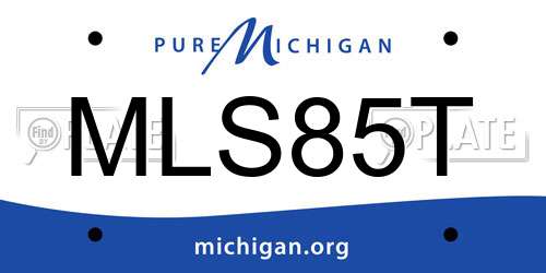 MLS85T Michigan License Plate