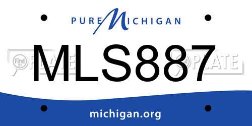MLS887 Michigan License Plate