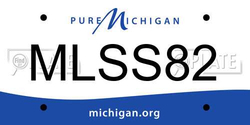 MLSS82 Michigan License Plate