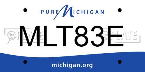 MLT83E Michigan License Plate