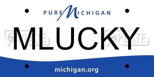 MLUCKY Michigan License Plate