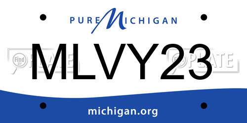 MLVY23 Michigan License Plate