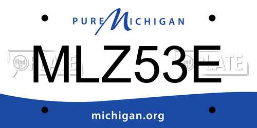 MLZ53E Michigan License Plate