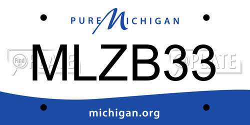 MLZB33 Michigan License Plate