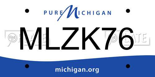 MLZK76 Michigan License Plate