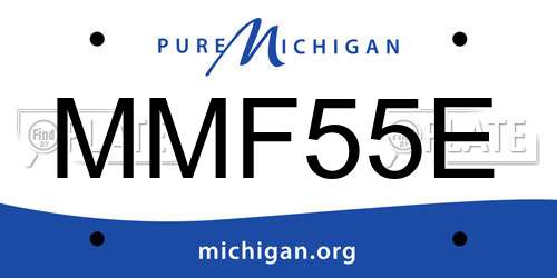 MMF55E Michigan License Plate