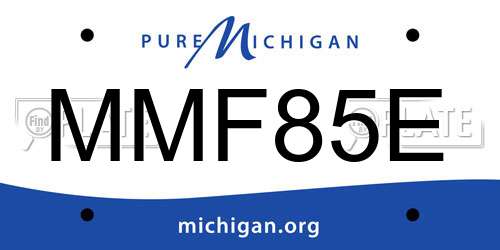 MMF85E Michigan License Plate