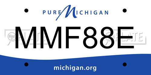 MMF88E Michigan License Plate