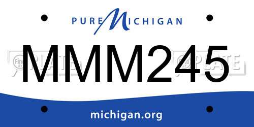 MMM245 Michigan License Plate