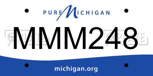 MMM248 Michigan License Plate