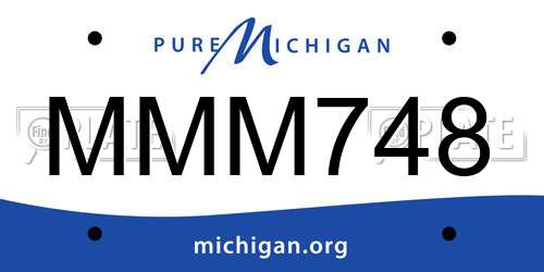 MMM748 Michigan License Plate