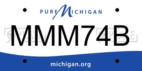 MMM74B Michigan License Plate