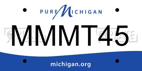 MMMT45 Michigan License Plate