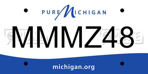 MMMZ48 Michigan License Plate