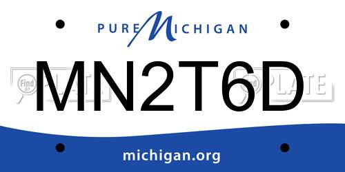MN2T6D Michigan License Plate