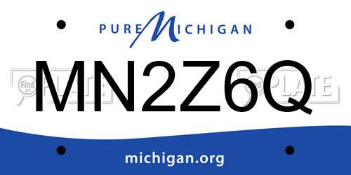 MN2Z6Q Michigan License Plate