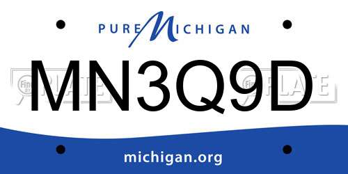 MN3Q9D Michigan License Plate