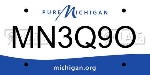 MN3Q9O Michigan License Plate