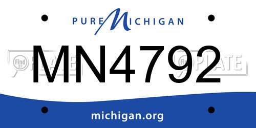 MN4792 Michigan License Plate