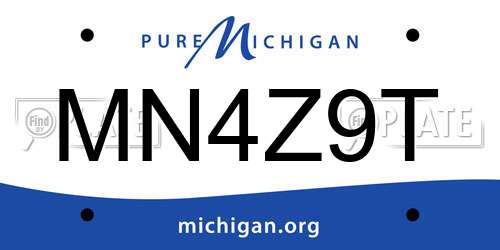 MN4Z9T Michigan License Plate
