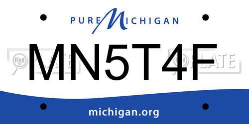 MN5T4F Michigan License Plate