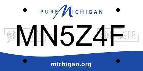 MN5Z4F Michigan License Plate