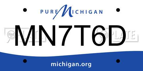 MN7T6D Michigan License Plate