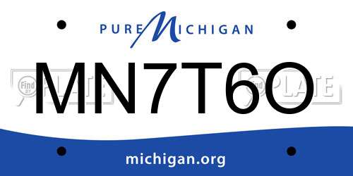 MN7T6O Michigan License Plate