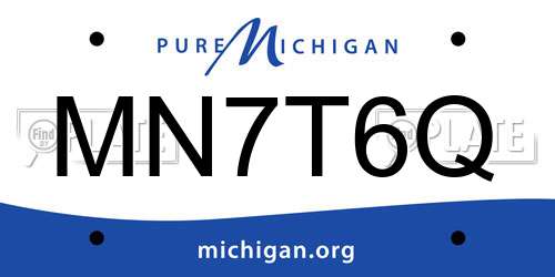MN7T6Q Michigan License Plate