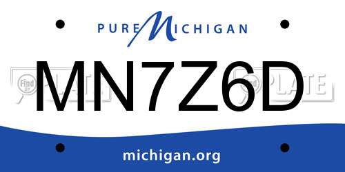 MN7Z6D Michigan License Plate