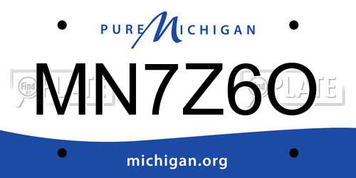 MN7Z6O Michigan License Plate