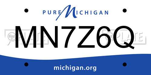 MN7Z6Q Michigan License Plate