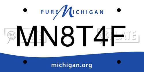 MN8T4F Michigan License Plate