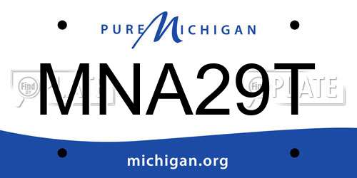 MNA29T Michigan License Plate