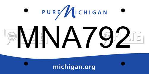 MNA792 Michigan License Plate