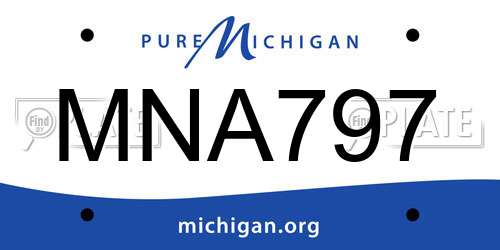 MNA797 Michigan License Plate