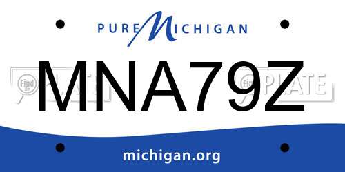 MNA79Z Michigan License Plate